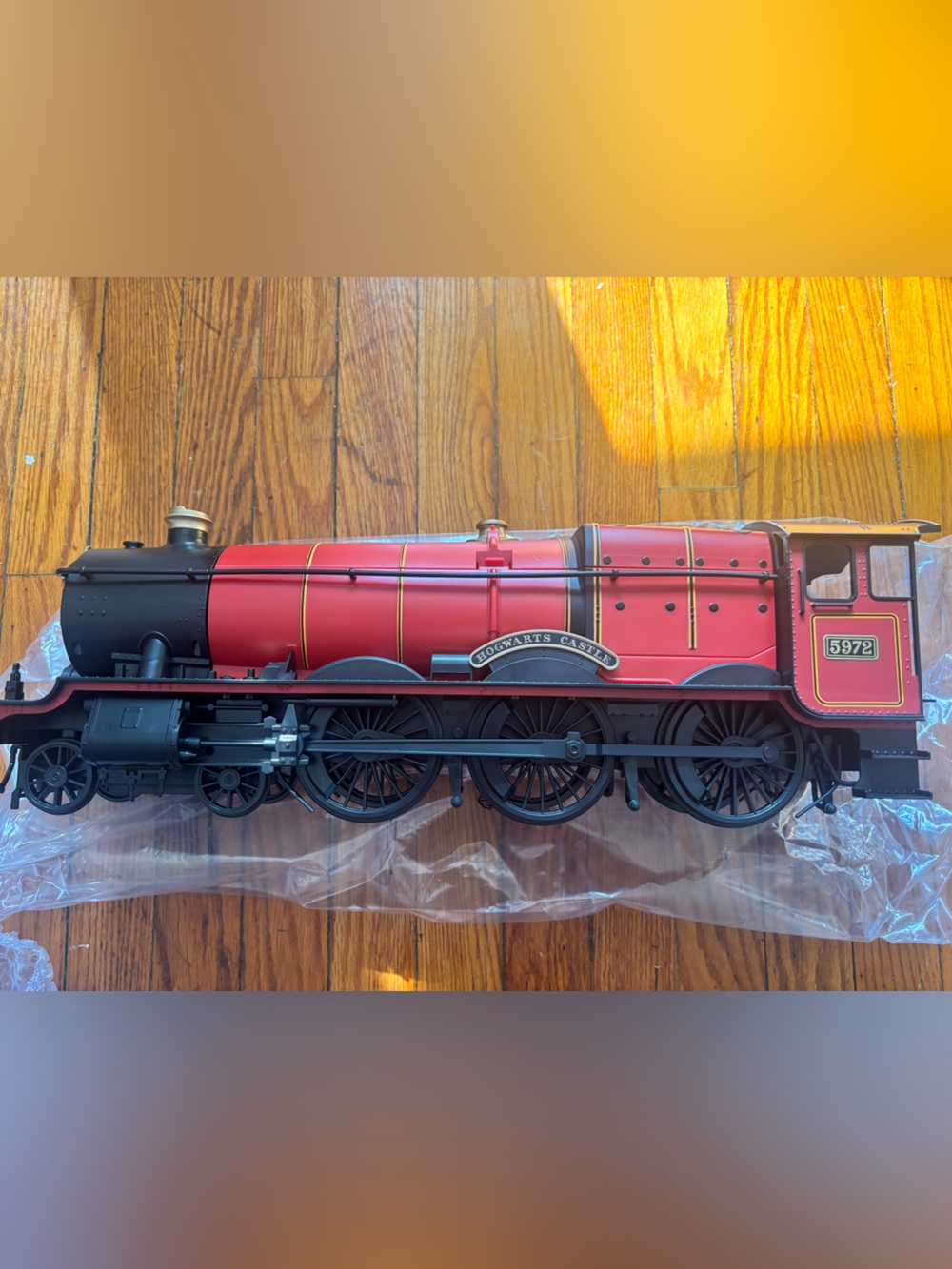 Red Hogwarts Castle Steam Locomotive Toy Engine - Kids Train Vehicle